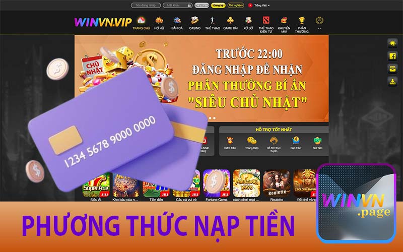 Phương thức nạp tiền